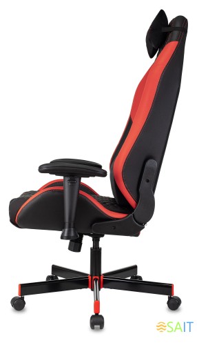 Кресло игровое Knight Neon черный/красный соты эко.кожа с подголов. крестов. металл