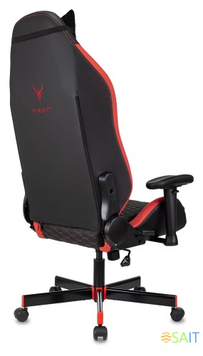 Кресло игровое Knight Neon черный/красный соты эко.кожа с подголов. крестов. металл