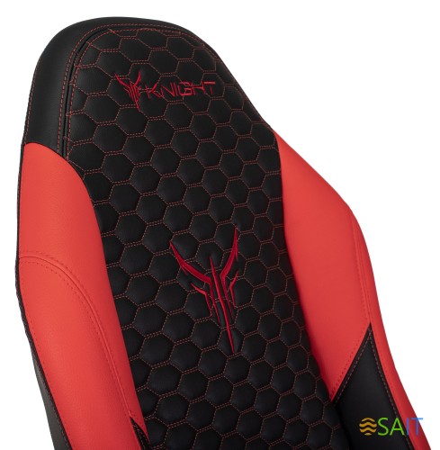 Кресло игровое Knight Neon черный/красный соты эко.кожа с подголов. крестов. металл