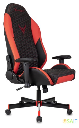 Кресло игровое Knight Neon черный/красный соты эко.кожа с подголов. крестов. металл