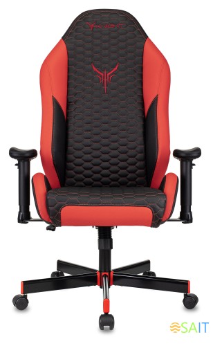 Кресло игровое Knight Neon черный/красный соты эко.кожа с подголов. крестов. металл