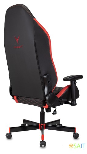 Кресло игровое Knight Neon черный/красный соты эко.кожа с подголов. крестов. металл