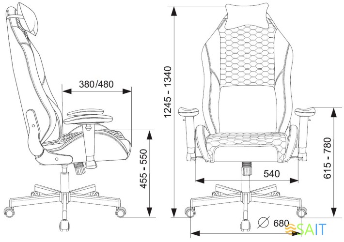 Кресло игровое Knight Neon черный/красный соты эко.кожа с подголов. крестов. металл