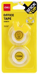 Клейкая лента канцелярская Deli EA30511 прозрачная шир.12мм дл.18.3м невидимая блистер (упак.:2шт)