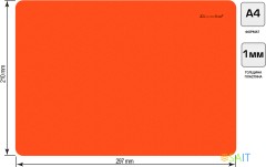 Доска для лепки Silwerhof 957011 Neon прямоугольная A4 пластик 1мм оранжевый