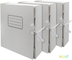 Папка архивная 2 завязки Silwerhof микрогофрокартон корешок 75мм белый (упак.:3шт)