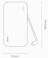 Мобильный аккумулятор Solove W7 10000mAh QC3.0 12W 3A USB-A/USB-C розовый (W7 PINK RUS)