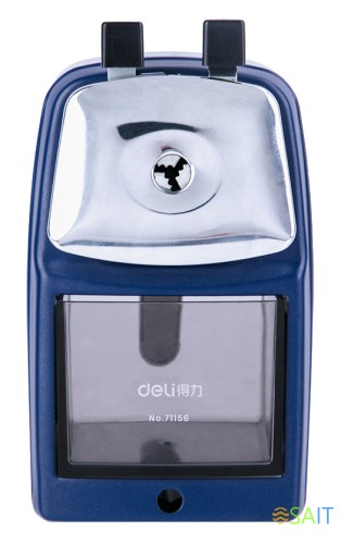 Точилка для карандашей механическая Deli 71156BLUE 1 отверстие металл синий