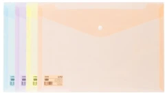 Конверт на кнопке Deli EF766 A4 полипропилен 0.16мм ассорти