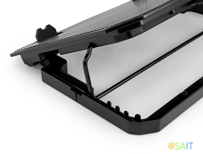 Подставка для ноутбука Buro BU-LCP150-B213 15"335x265x22мм 74.35дБ 1xUSB 2x 140ммFAN 480г металлическая сетка/пластик черный