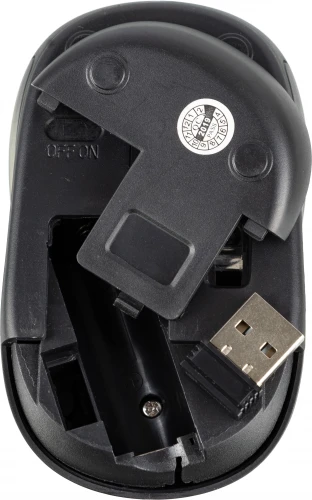 Мышь Оклик 665MW черный/красный оптическая 1600dpi беспров. USB для ноутбука 3but (1025135)