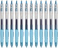 Набор ручек гелев. автоматическая Deli Arris (EG09-BL-P) прозрачный/голубой син. черн. кор.карт. (12шт) линия 0.7мм резин. манжета