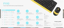 Клавиатура + мышь A4Tech Fstyler F1110 клав:черный/желтый мышь:черный/желтый USB Multimedia (F1110 BUMBLEBEE)
