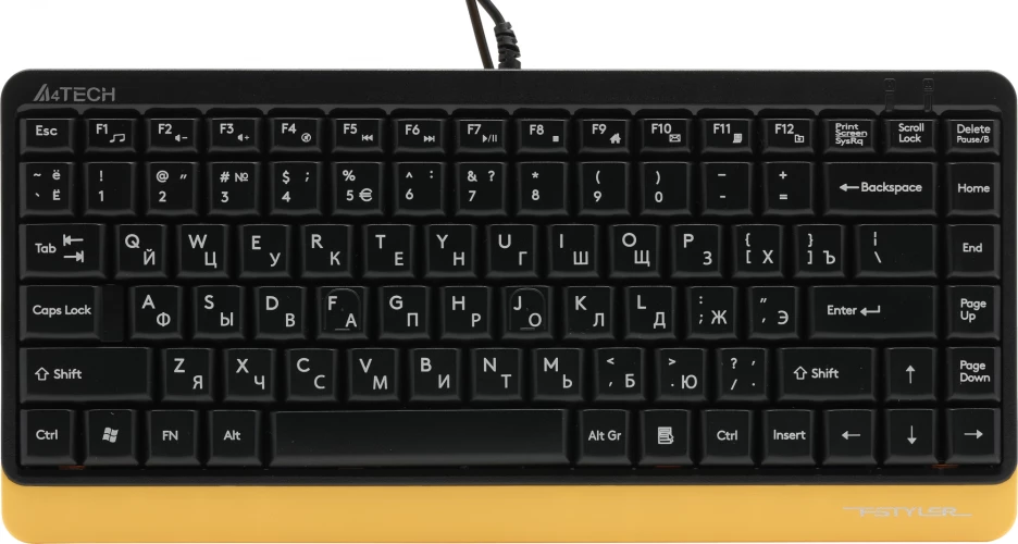 Клавиатура + мышь A4Tech Fstyler F1110 клав:черный/желтый мышь:черный/желтый USB Multimedia (F1110 BUMBLEBEE)