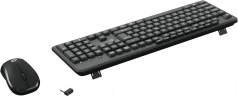 Клавиатура + мышь Оклик 225M клав:черный мышь:черный USB беспроводная Multimedia (1454537)