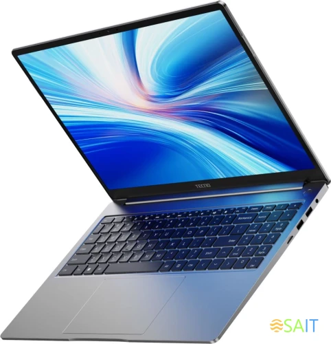 Ноутбук Tecno MegaBook T16 Core i5 13420H 16Gb SSD512Gb Intel UHD Graphics 16" IPS FHD+ (1920x1200) noOS 64 grey WiFi BT Cam 6460mAh (T16RA-NEG0)