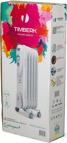 Радиатор масляный Timberk TOR 21.1005 SLX 1000Вт белый