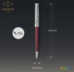 Ручка шариков. Parker Sonnet Premium K537 (2119783) Metal Red CT M черн. черн. подар.кор.