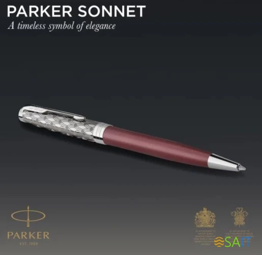 Ручка шариков. Parker Sonnet Premium K537 (2119783) Metal Red CT M черн. черн. подар.кор.
