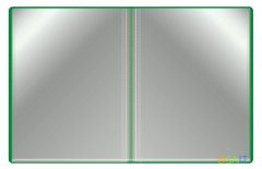Папка с 100 прозр.вклад. Бюрократ -BPVN100GRN A4 пластик 0.8мм торц.карм с бум. встав зеленый