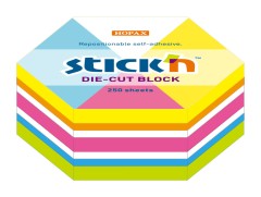 Блок самоклеящийся бумажный Stick`n 21827 61x70мм 250лист. неон ассорти "гексагон"