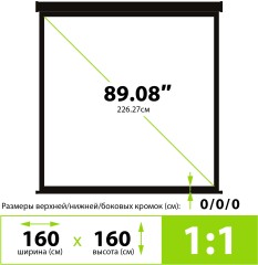 Экран Cactus 89" 160x160см TriExpert CS-PSTE-160x160-BK 1:1 напольный рулонный черный