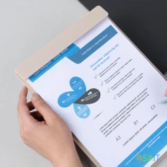 Папка-планшет Deli Nusign ENS503 GREY A4 пенополипропилен серый на подставке