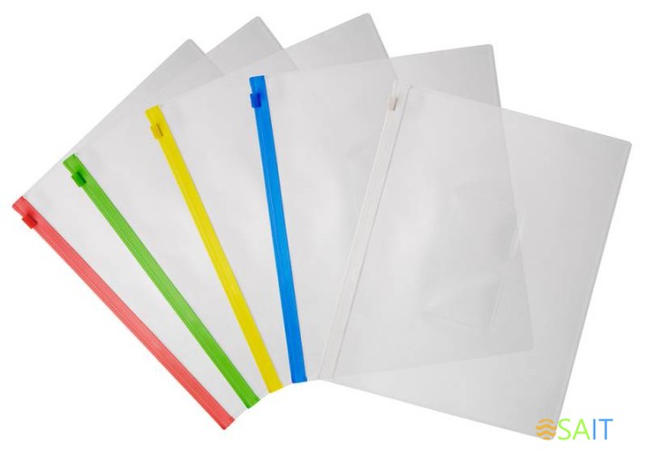 Папка на молнии ZIP Бюрократ -BPM5AYEL A5 полипропилен 0.15мм карм.для визит. цвет молнии желтый