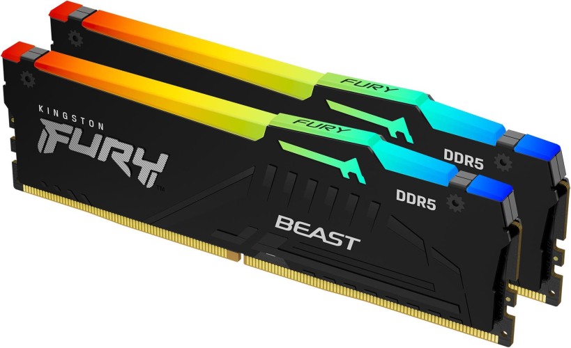 Память DDR5 2x32GB 6000MHz Kingston KF560C36BBEAK2-64 Fury Beast Black RGB RTL Gaming PC5-48000 CL36 DIMM 288-pin 1.35В kit single rank с радиатором Ret