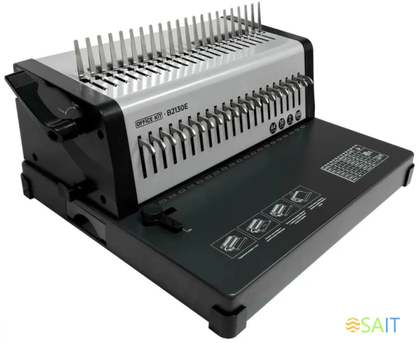 Переплетчик Office Kit B2130E A4/перф.35л.сшив/макс.500л./пластик.пруж. (6-51мм)/электр.