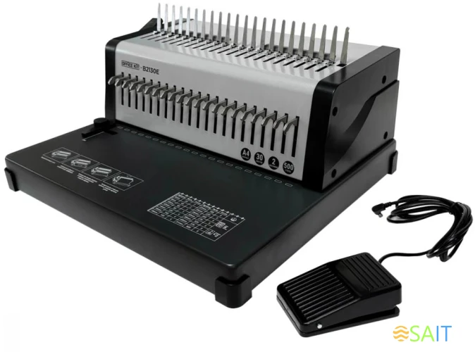 Переплетчик Office Kit B2130E A4/перф.35л.сшив/макс.500л./пластик.пруж. (6-51мм)/электр.