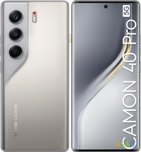 Смартфон Tecno Camon 40 Pro 5G 256Gb 12Gb титановый моноблок 3G 4G 6.78" 1080x2436 Android 15 50Mpix 802.11 a/b/g/n/ac/ax NFC GPS GSM900/1800 GSM1900 Protect
