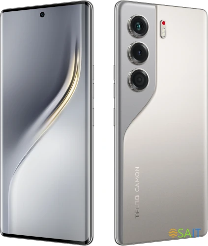 Смартфон Tecno Camon 40 Pro 5G 256Gb 12Gb титановый моноблок 3G 4G 6.78" 1080x2436 Android 15 50Mpix 802.11 a/b/g/n/ac/ax NFC GPS GSM900/1800 GSM1900 Protect