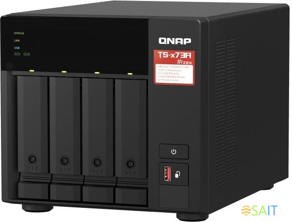 Сетевое хранилище NAS Qnap TS-473A-8G 4-bay настольный Ryzen V1500B