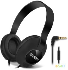 Наушники с микрофоном Sven AP-310M черный 1.2м накладные оголовье (SV-015312)