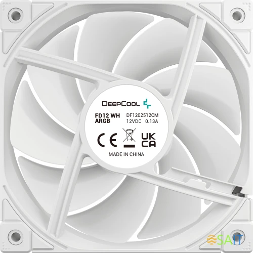 Вентилятор для корпуса Deepcool FD12 ARGB 120х120x25 белый 4-pin 26.9дБ (R-FD12-WHAPN1-G) Ret