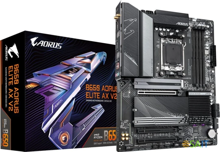 Материнская плата Gigabyte B650 A ELITE AX V2 SocketAM5 AMD B650 4xDDR5 ATX AC`97 8ch(7.1) 2.5Gg RAID+HDMI+DP