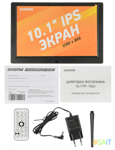 Фоторамка Digma 10.1" PF-1043 IPS 1280x800 черный пластик ПДУ Видео