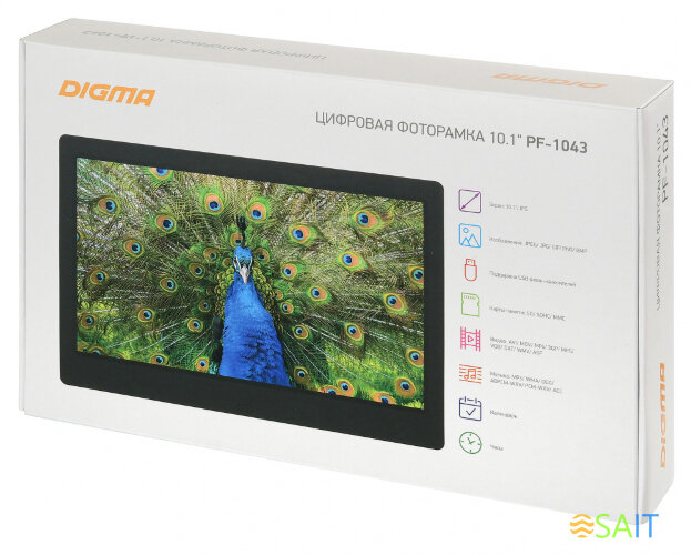 Фоторамка Digma 10.1" PF-1043 IPS 1280x800 черный пластик ПДУ Видео