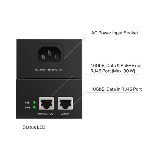Omada Инжектор PoE+ 10 Гбит/с TP-Link POE380S