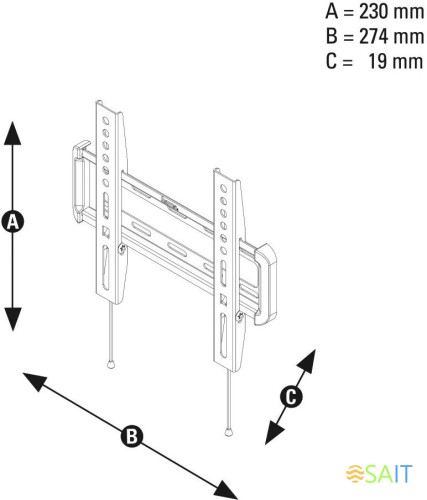 Кронштейн для телевизора Hama H-118632 черный 10"-47" макс.25кг настенный фиксированный
