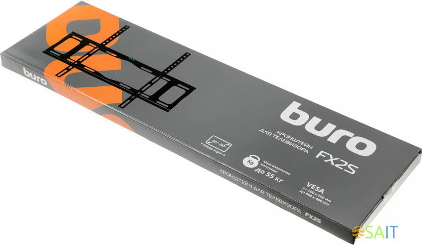 Кронштейн для телевизора Buro FX2S черный 40"-90" макс.55кг настенный фиксированный
