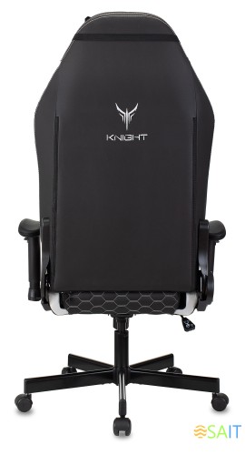 Кресло игровое Knight Neon черный/серебряный соты эко.кожа с подголов. крестов. металл
