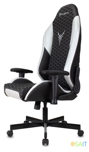 Кресло игровое Knight Neon черный/серебряный соты эко.кожа с подголов. крестов. металл
