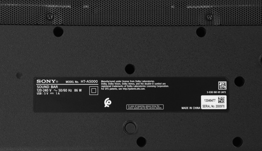 Саундбар Sony HT-A5000 5.1.2 450Вт черный