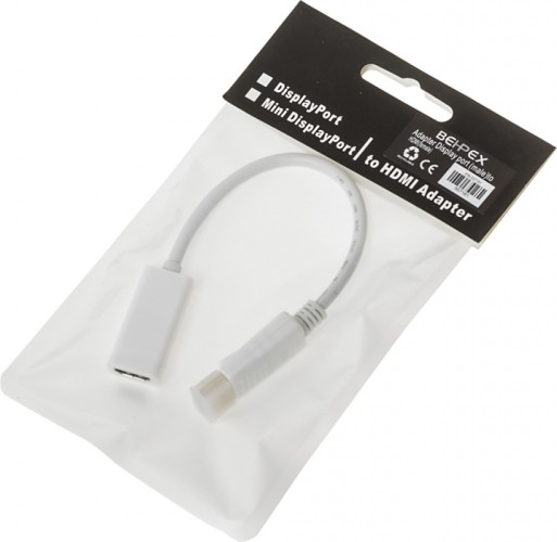 Переходник HDMI (f)/DisplayPort (m) белый