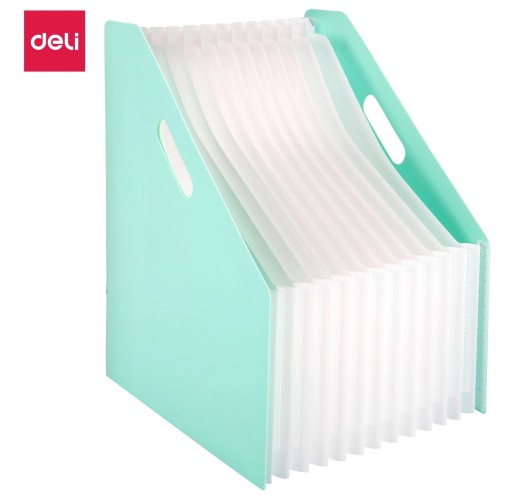 Папка с 13 прозр.вклад. Deli EB41102 A4 полипропилен ассорти с ручками