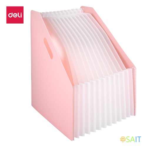 Лоток вертикальный Deli EB41102 Macaron 13отд. складной для бумаг A4 ассорти полипропилен