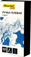 Ручка гелев. Silwerhof Daily Urgent d=0.7мм син. черн. кор.карт. сменный стержень линия 0.5мм резин. манжета