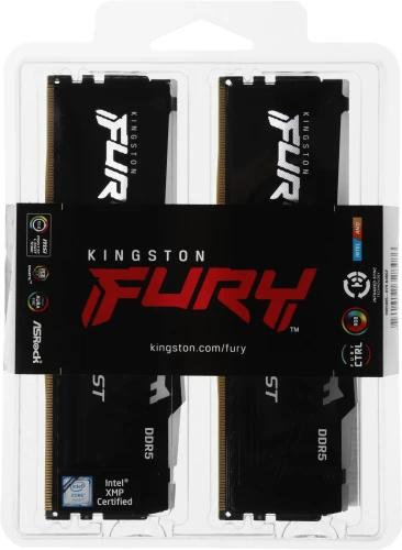 Память DDR5 2x8Gb 5600MHz Kingston KF556C40BBAK2-16 Fury Beast RGB RTL Gaming PC5-44800 CL40 DIMM 288-pin 1.25В single rank с радиатором Ret